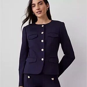 NWT Ann Taylor Navy Button-Front Womens Jacket